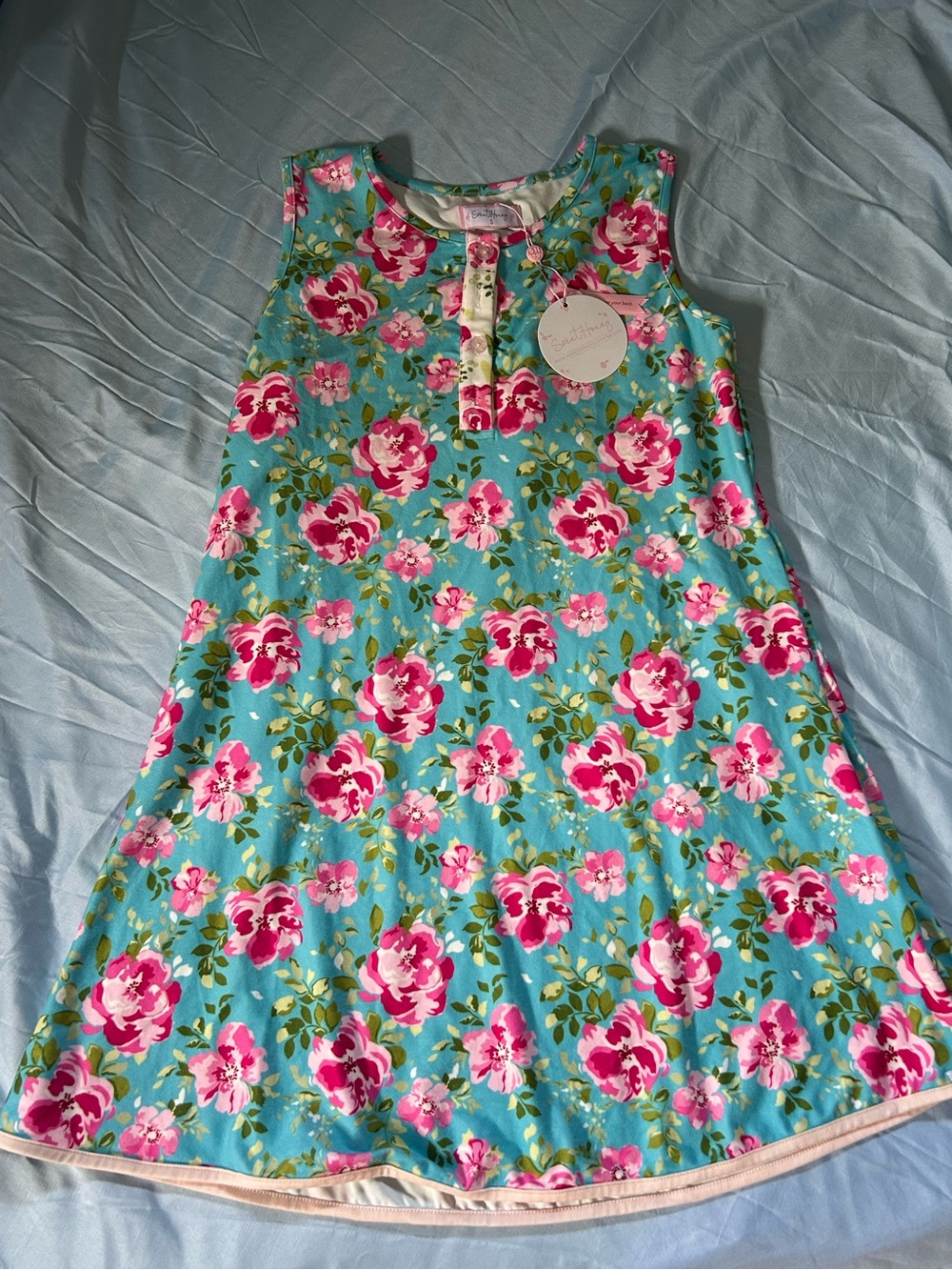 NWT SweetHoney Turquoise Floral Dreamer Gown